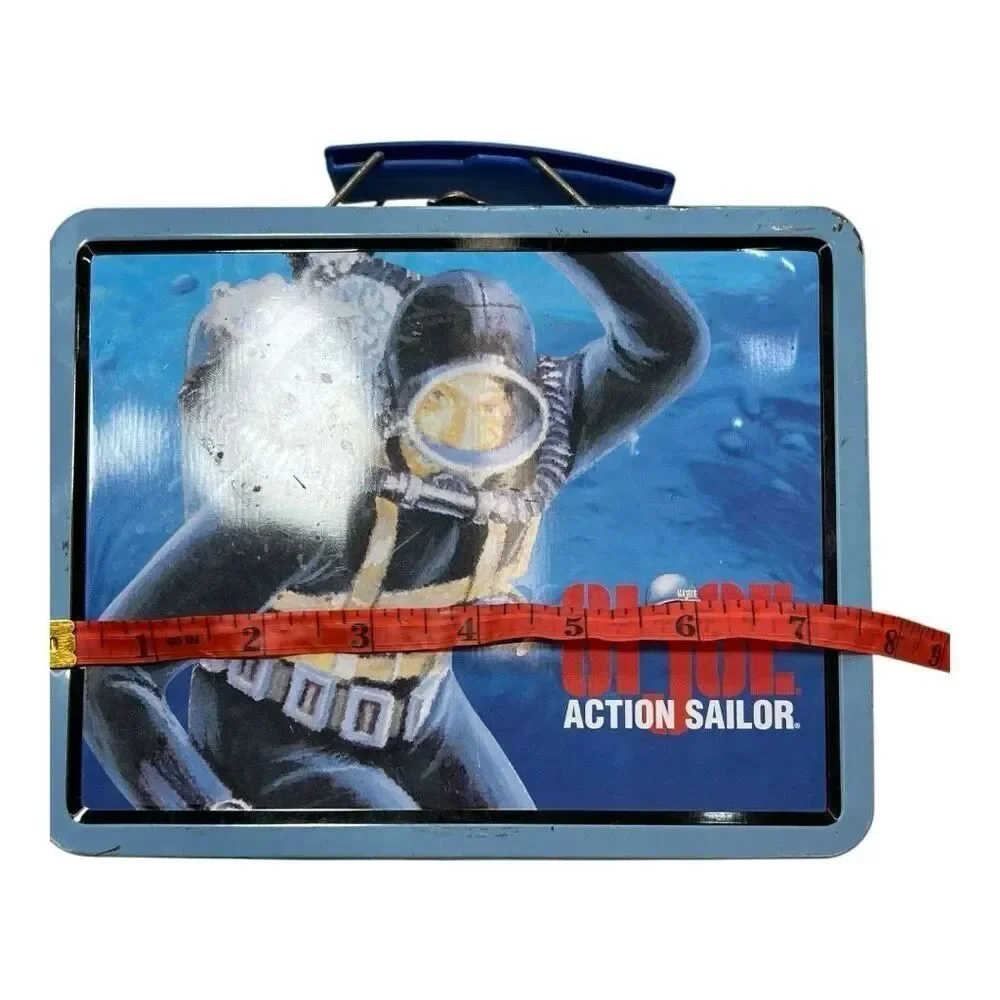 Vintage Hasbro Kids G.I. Joe Action Sailor Tin Box Metal Lunchbox Blue Multi OS